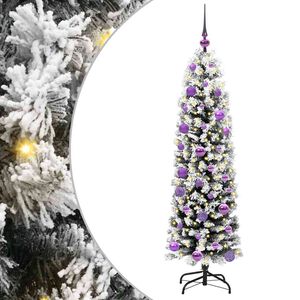 vidaXL Kunstig juletre med 150 LED gr&oslash;nn 150 cm PVC og st&aring;l og plast