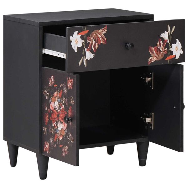 vidaXL Nattbord med skuff Flerfarget 50 x 33 x 60 cm Massiv mango tre