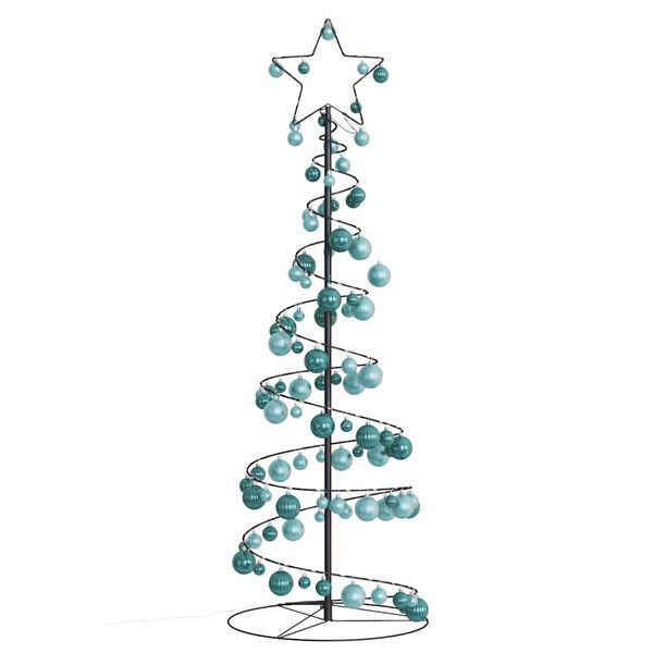 vidaXL LED Juletre med Baubles 100 LEDs Varm Hvit 150 cm