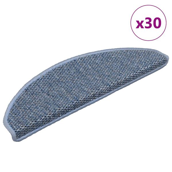 vidaXL Selvklebende trappematter sisal 30 stk 65x21x4 cm bl&aring;