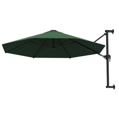 vidaXL Veggmontert parasoll med stålstang 300 cm grønn