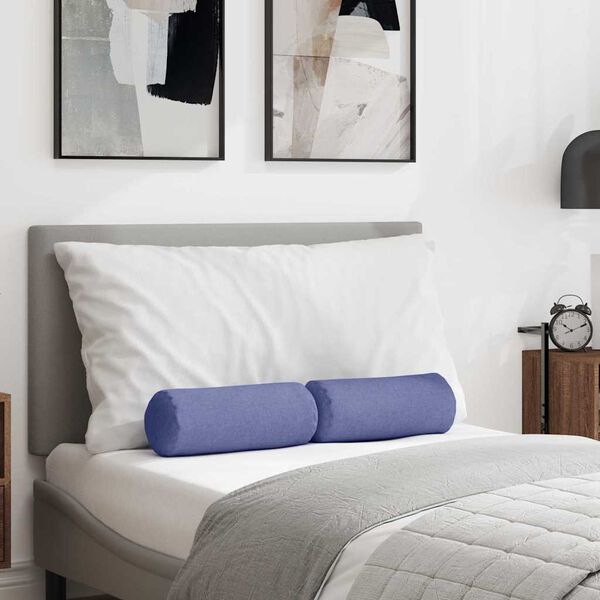 vidaXL Bolster puter 2 pcs Jeans blå Ø 15 x 40 cm stoff