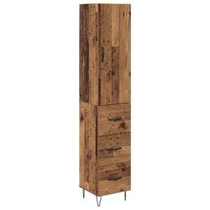 vidaXL H&oslash;yskap med skuff Gamle tre 34,5 x 34 x 90 cm Konstruert tre