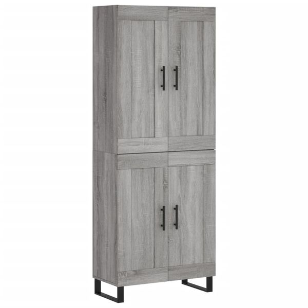 vidaXL Highboard gr&aring; sonoma 69,5x34x180 cm konstruert tre