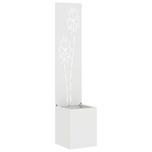 vidaXL Hageprivat skjerm Blomster Hvit 32 x 150 cm Kaldvalsest&aring;l