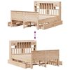 vidaXL Seng med bokhylle uten madrass 150x200 cm heltre furu