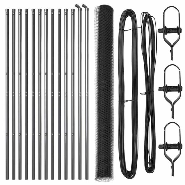 vidaXL Gjerdep&aring;le Gr&aring; 25 x 1,6 m (25 mm netting) St&aring;l og PVC