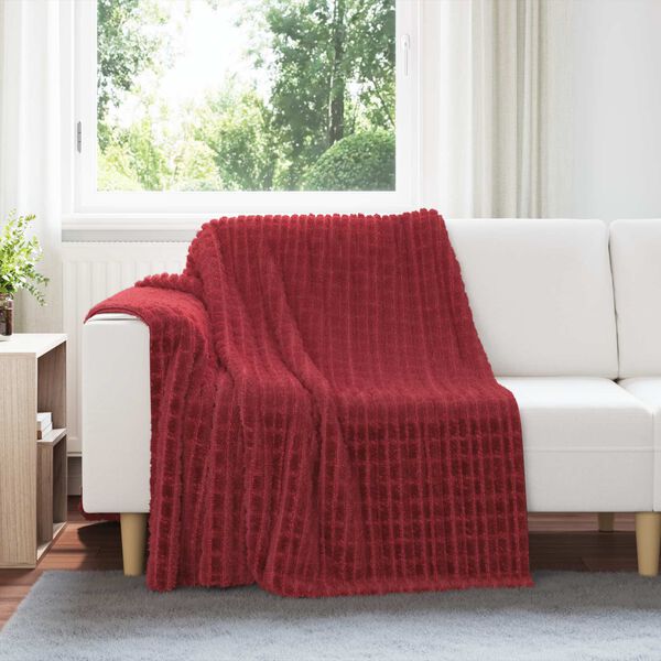 vidaXL Kastepledd 6 pcs Bordeaux R&oslash;d 200 x 150 cm Fleece