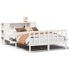 vidaXL Seng med bokhylle uten madrass hvit 140x200 cm heltre furu