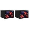 vidaXL Vegghengt nattbord KIEL 2 stk. Svart eik 36 x 33 x 25 cm