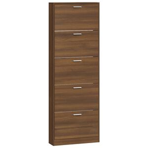 vidaXL Skoskap brun eik 59x17x169 cm konstruert tre
