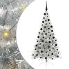 vidaXL Kunstig Forh&aring;ndsopplyst Juletre med 300 LED s&oslash;lv 210 cm PET