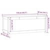 vidaXL Putekasse hvit 110x50x45,5 cm heltre furu