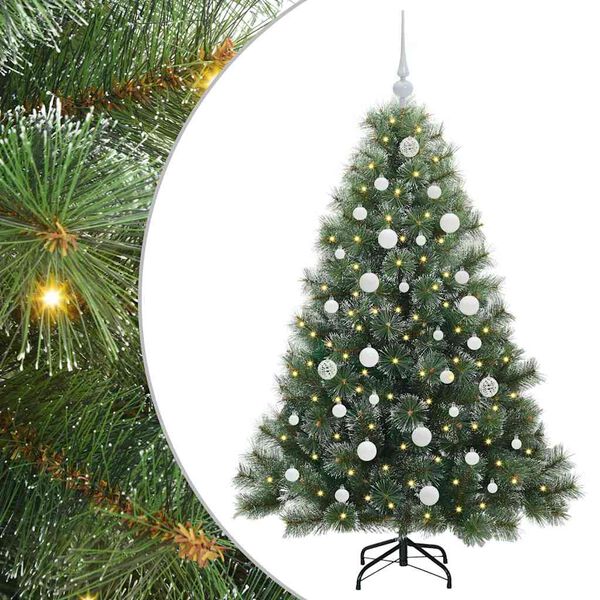 vidaXL Kunstig juletre med 150 LED med stativ gr&oslash;nn 150 cm PE og PVC