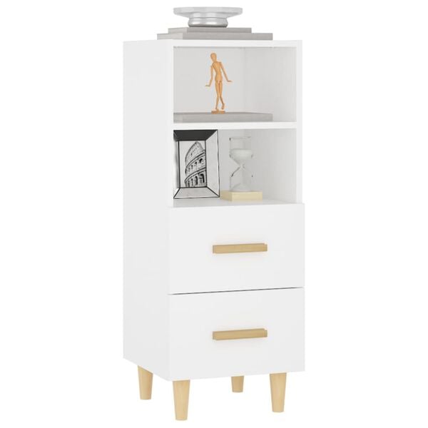 vidaXL Skjenk hvit 34,5x34x90 cm konstruert tre