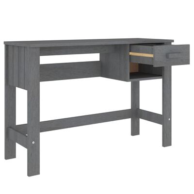 vidaXL Skrivebord HAMAR mørkegrå 110x40x75 cm heltre furu