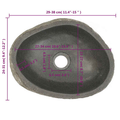 vidaXL Servant oval elvestein 29-38 cm