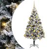 vidaXL Kunstig juletre med 300 LED Hvit 180 cm PVC og St&aring;l og Plast