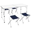 vidaXL Sammenleggbart campingbord med 4 krakker aluminium 120x60 cm
