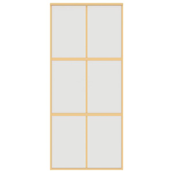 vidaXL Skyved&oslash;r gull 90x205 cm frostet ESG glass og aluminium