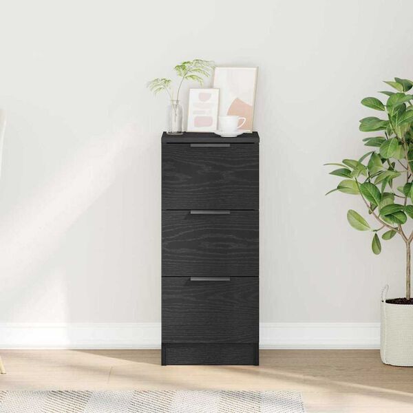 vidaXL Svart eik skjenk Svart eik 30 x 30 x 70 cm Konstruert tre