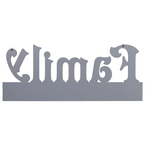 vidaXL Veggmontert garderobepanel FAMILY grå 74x29,5 cm