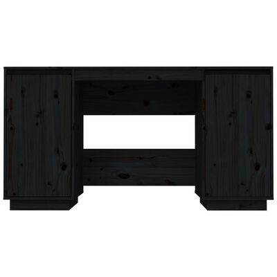 vidaXL Skrivebord svart 140x50x75 cm heltre furu