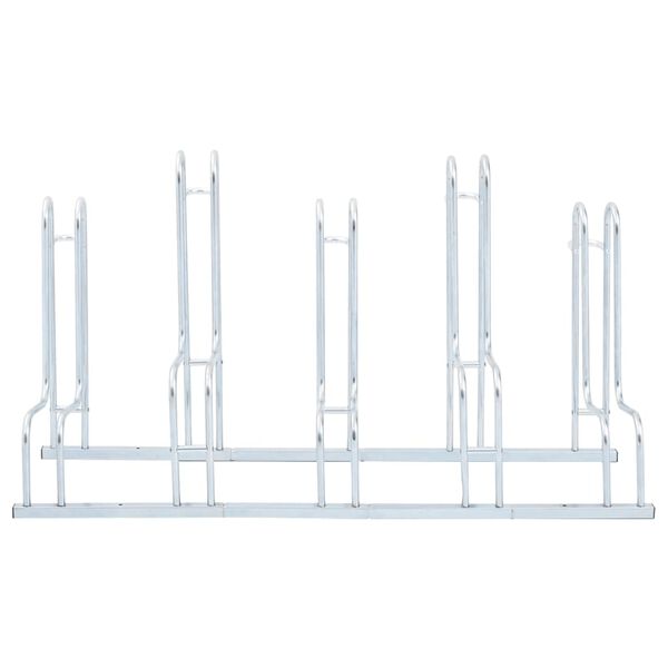 vidaXL Sykkelstativ for 5 sykler gulv frittstående galvanisert stål