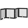 vidaXL Foldbar hundegitter med stativer 4 pcs Svart eik 401 cm