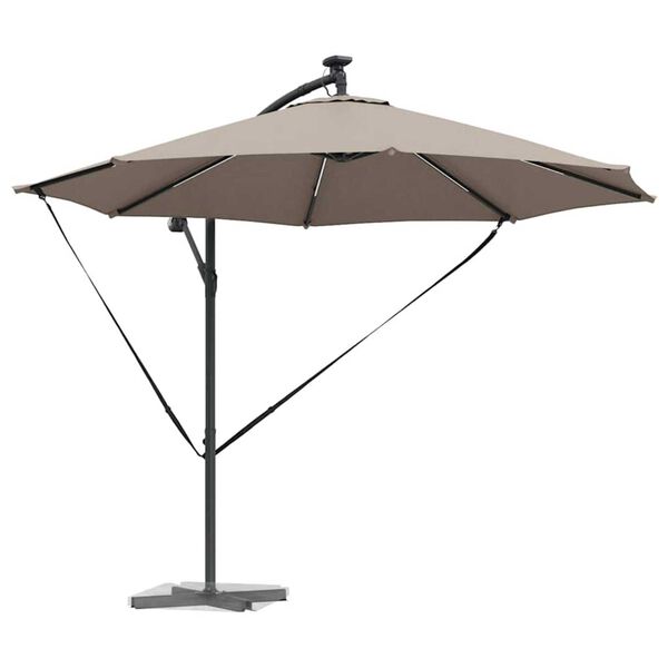vidaXL Kantilever bananparasol Gråbrun 294 x 294 x 248 cm