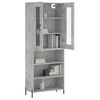 vidaXL Highboard betonggr&aring; 69,5x34x180 cm konstruert tre