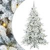 vidaXL Kunstig sammensatt juletre med 300 LED Hvit 210 cm PVC og st&aring;l
