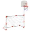 vidaXL Sett med fotball og basketball med baller for barn 98x50x70 cm