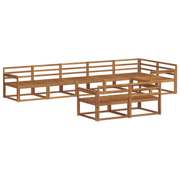 vidaXL Utend&oslash;rs sofa-sett 8 pcs Naturlig Solid akasietre