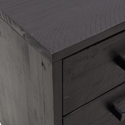 vidaXL Nattbord svart 36x30x45 cm heltre furu
