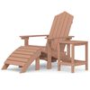 vidaXL Adirondack hagestol med fotst&oslash;tte og bord HDPE brun