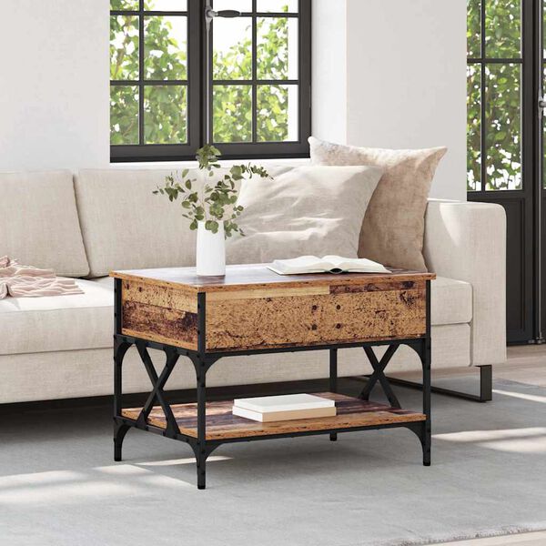 vidaXL Kaffebord Gamle tre 70x50x50cm Konstruert tre