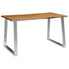 vidaXL Spisebord 140x80x75 cm heltre akasie og rustfritt st&aring;l