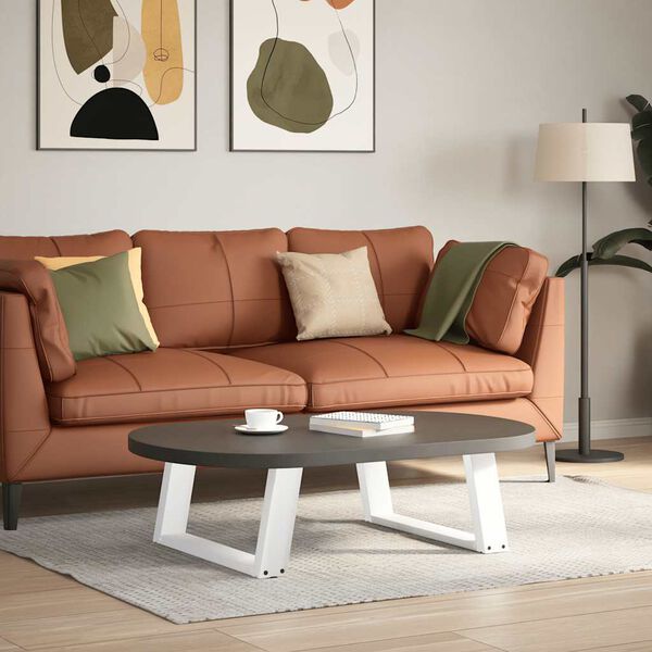 vidaXL Salongbordben U-formet 2 stk hvit 70x(30-31) cm st&aring;l