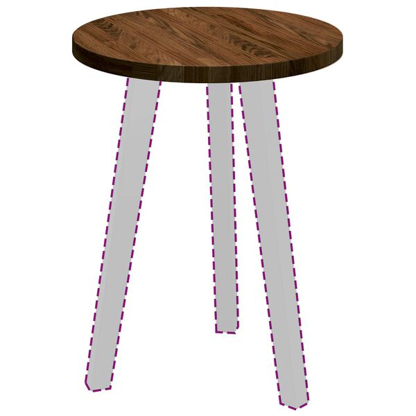 vidaXL Bordplate M&oslash;rk brun &Oslash; 40 x 2,5 cm Massivt Eiketre