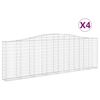 vidaXL Gabionkurver buede 4 stk 400x30x120/140 cm galvanisert jern