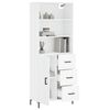 vidaXL Highboard hvit 69,5x34x180 cm konstruert tre