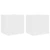 vidaXL Vegghengte TV-benker med LED 2 stk hvit 40,5x35x40 cm