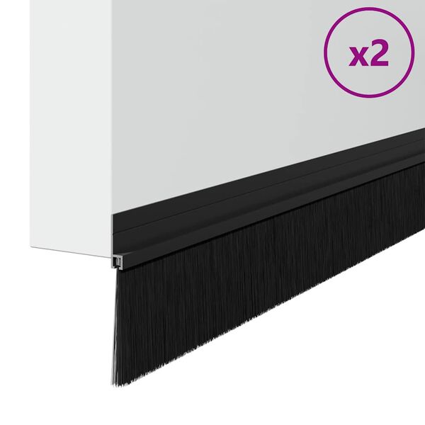 vidaXL Selvh&auml;ftende d&oslash;rb&oslash;rstetninger 2 pcs Svart 100 cm