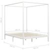 vidaXL Himmelsengeramme med 4 skuffer hvit heltre furu 160x200 cm
