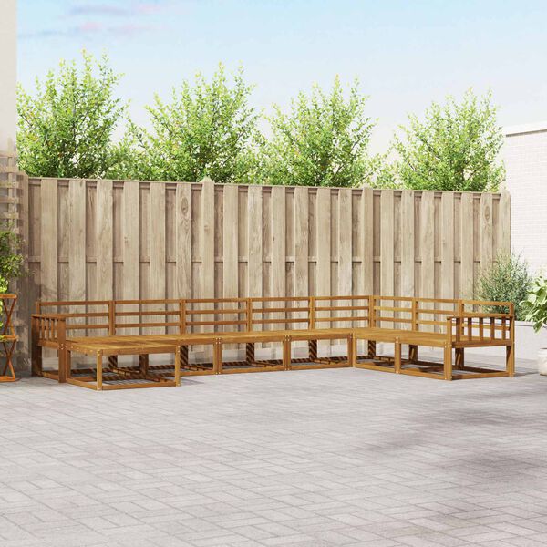 vidaXL Utend&oslash;rs sofa-sett 8 pcs Naturlig Solid akasietre