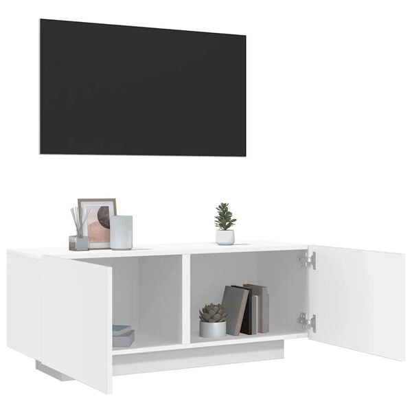 vidaXL TV-benk hvit 100x35x40 cm konstruert tre
