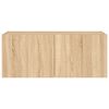 vidaXL Vegghengt TV-benk med LED sonoma eik 100x35x41 cm