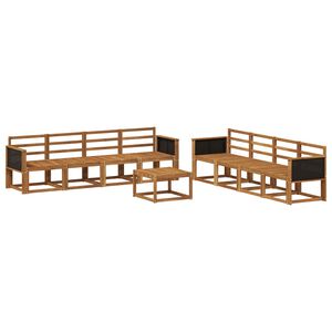 vidaXL Utend&oslash;rs sofa-sett 7 pcs Naturlig Solid akasietre