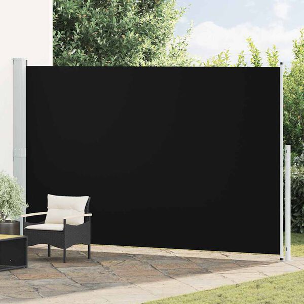 vidaXL Uttrekkbar sidemarkise 220x500 cm svart